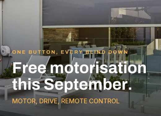 CPR Outdoor's September ad: free motorisation on every zipscreen