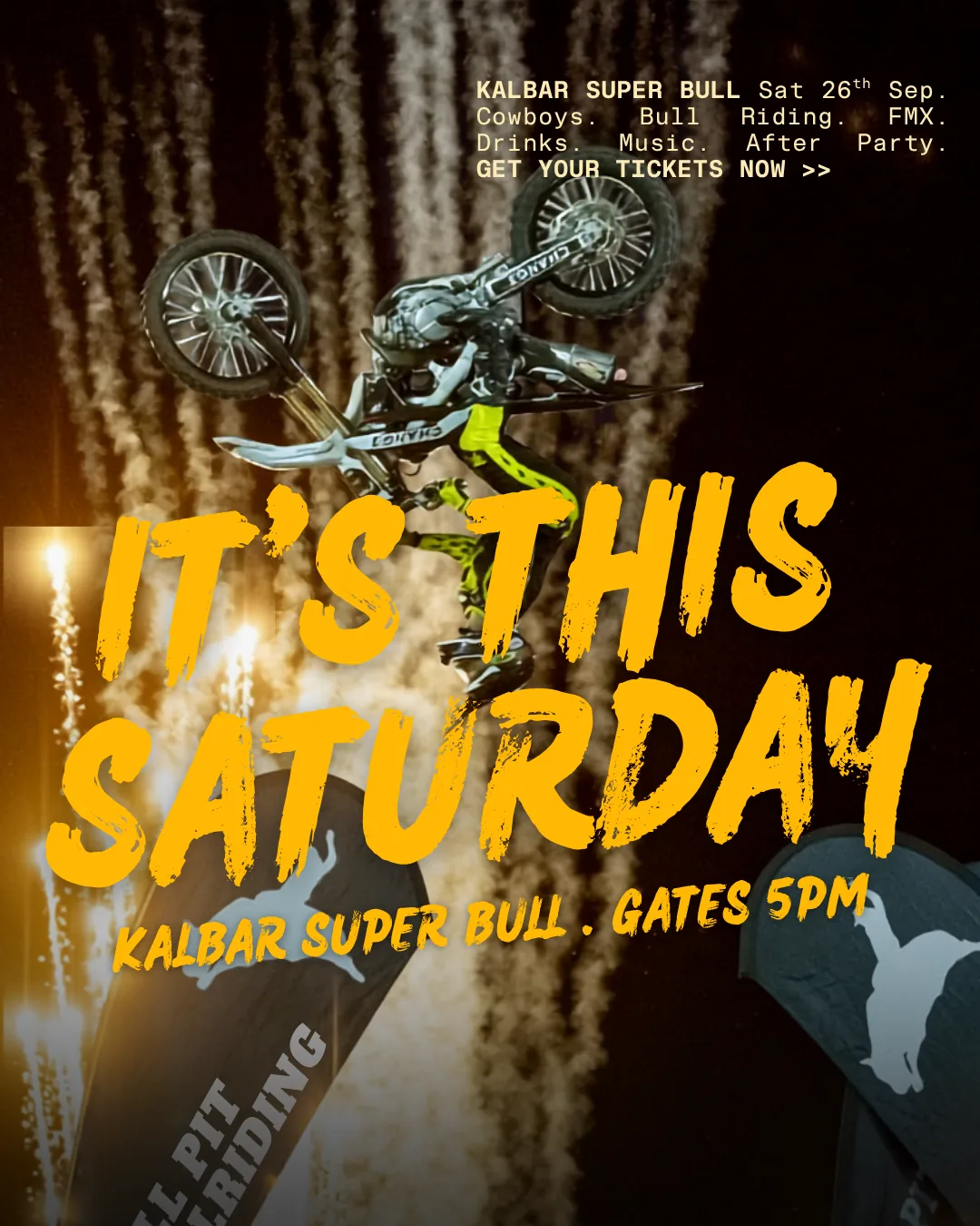 It's this Saturday: a Bull Pit ad