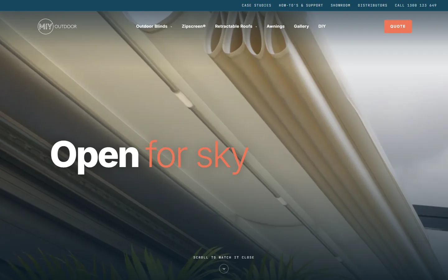 The MIY Outdoor homepage: open for sky