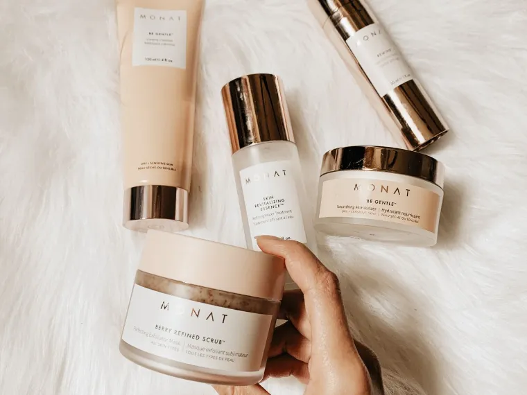 Skincare jars arranged for a product shot